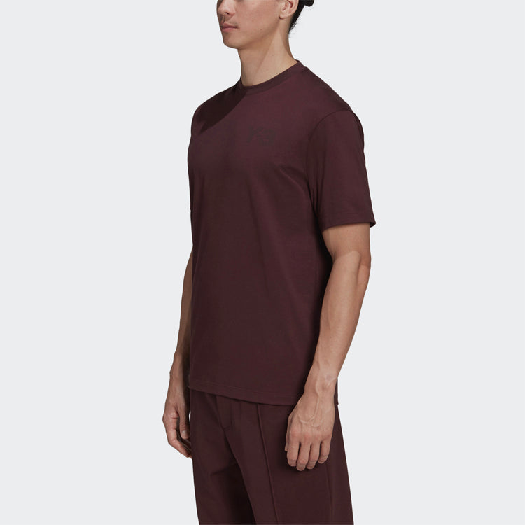 Men's Y-3 Casual Logo Round Neck Short Sleeve Red T-Shirt GK4504