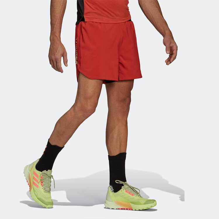 adidas Colorblock Straight Slim Fit Reflective Sports Shorts 'Red' H11752