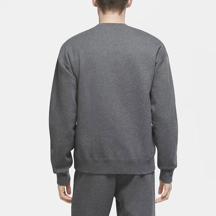 Men's Nike Solid Color Sports Round Neck Pullover Gray CZ5353-071