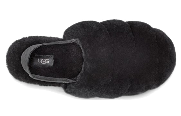 (WMNS) UGG Bulky Silhouette Fluff Slippers 'Black' 1121751-BLK