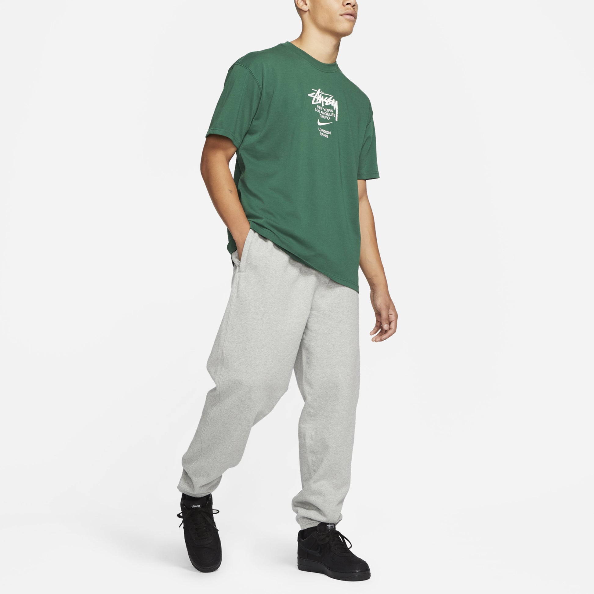 Nike x Stussy Alphabet T-Shirt Asia Sizing 'Green' DD3343-341