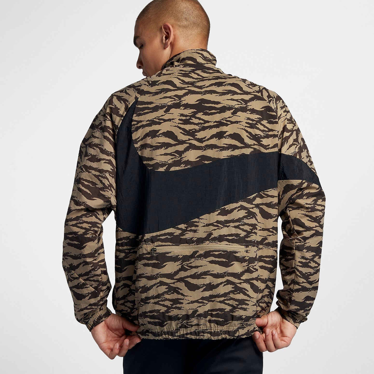 Nike AOP Swoosh Half Zip Woven Jacket 'Brown' AO0862-235