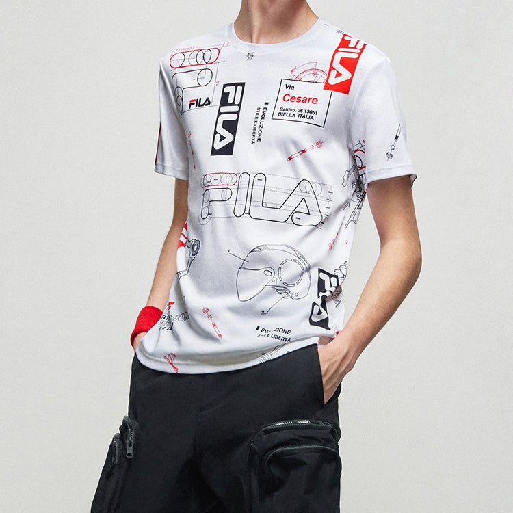 Men's FILA Short Sleeve White T-Shirt F11M038114F-PU
