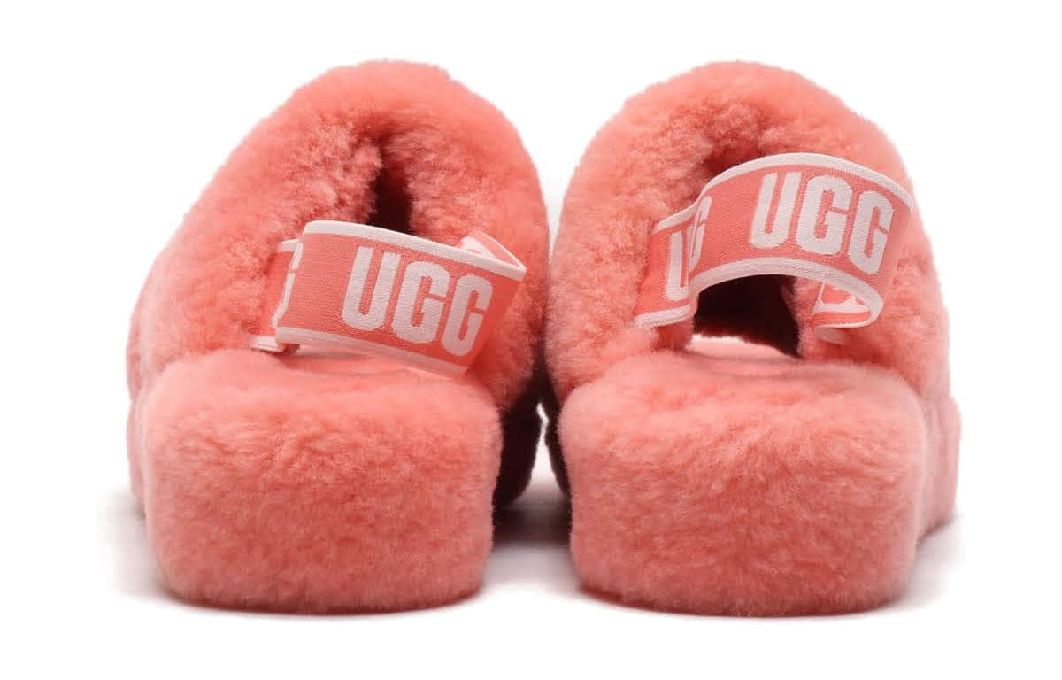 (WMNS) UGG Fluff Yeah Slide Minimalistic Casual Thick Sole Shoe Pink 1095119-LNT