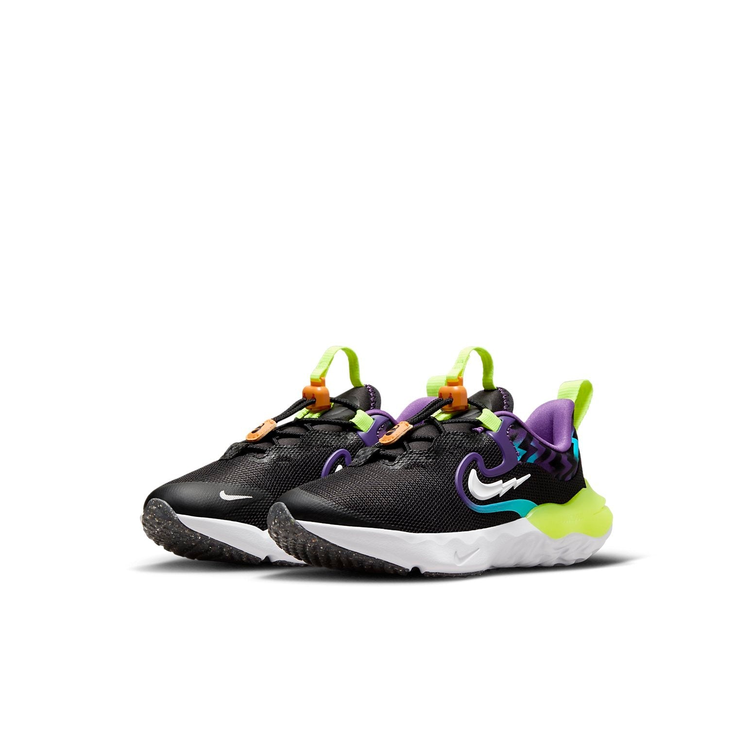 (PS) Nike Run Flow Easy On/Off Shoes 'Black Teal Nebula Volt' DZ4489-001