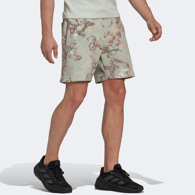 adidas Printing Lacing Straight Casual Shorts Unisex Green HG6440