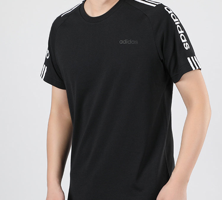 Men's adidas neo Round Neck Short Sleeve Black T-Shirt FP7475