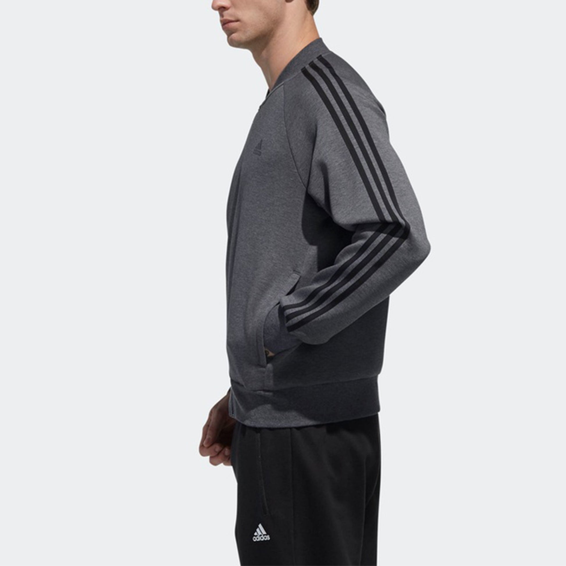 adidas Zipper Casual Sports Jacket Gray DW4658