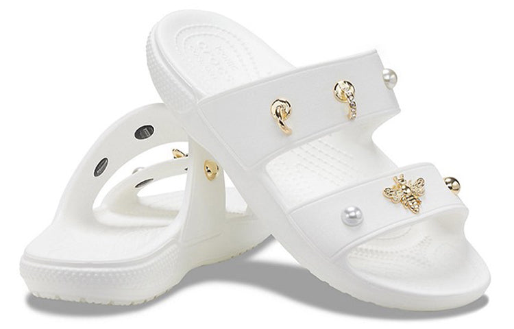 (WMNS) Crocs Soft Sole Cozy Outdoor Flat Heel Sports Slippers White 207387-103