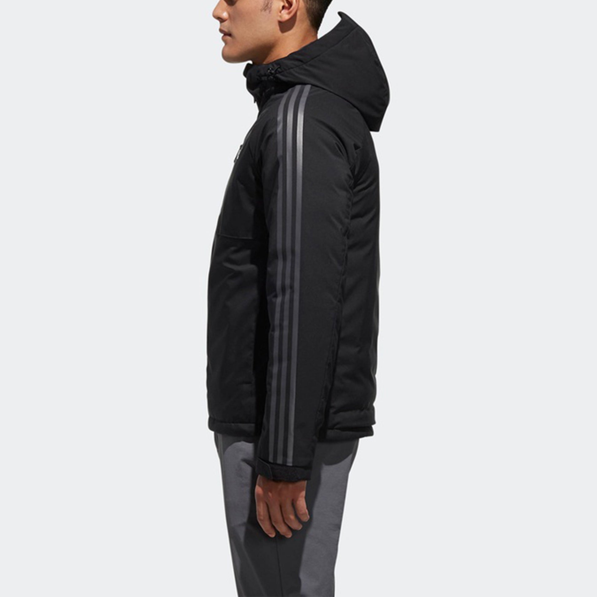 adidas 3stripes Down H Stay Warm raglan sleeve Sports hooded down Jacket Black DM1965