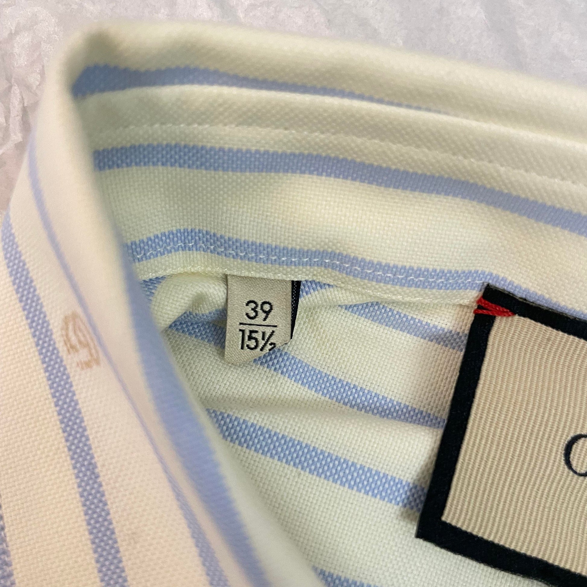 Gucci Striped Shirt With GG Patch 'Blue Ivory' 673493-ZAHIY-9738