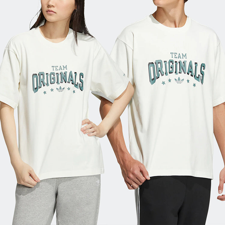 adidas originals Modern Collegiate Slogan T-shirt 'Off White' HS2014