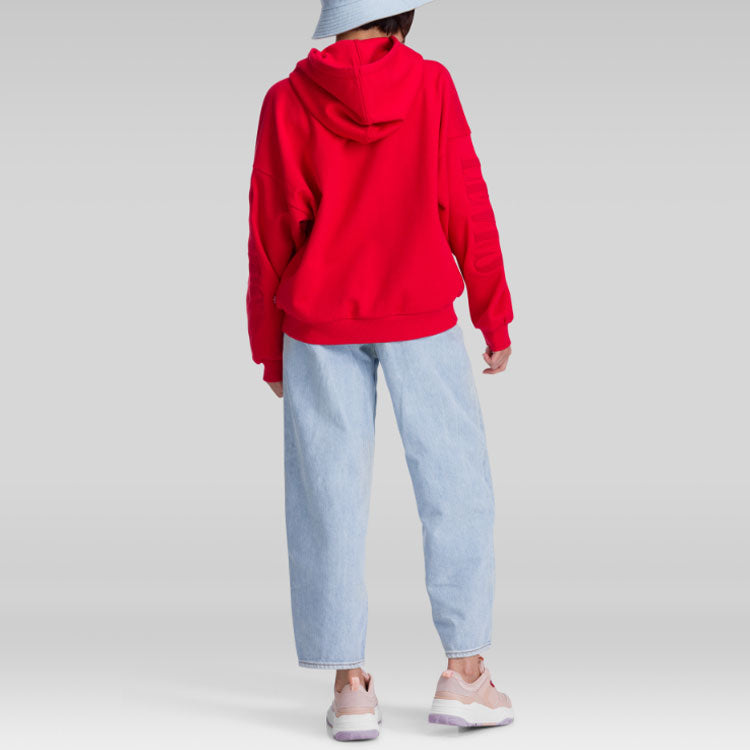 (WMNS) Levi's Logo Hoodie 'Red' 15759-0001