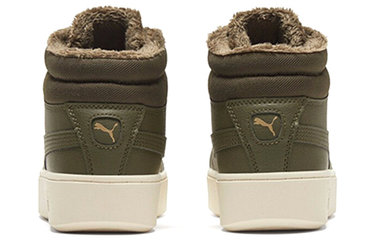 (WMNS) PUMA Vikky Stacked High Board Shoes Olive Green 372205-05