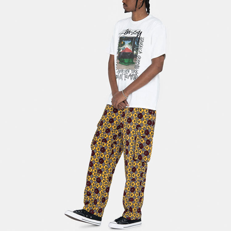 Stussy x Denim Tears Cord Cargo Pant Houndstooth 'Floral Print' 316079