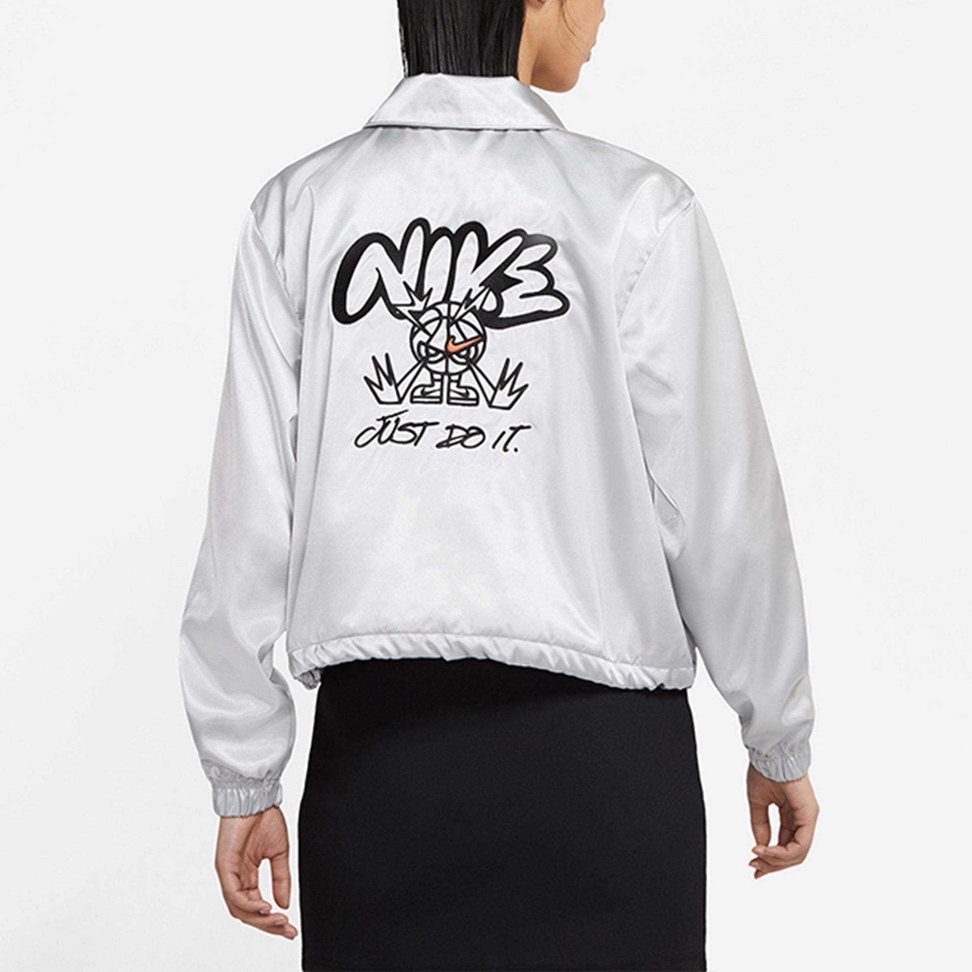 (WMNS) Nike Graffiti Embroidered Woven Sports lapel Jacket Silver DJ5363-041