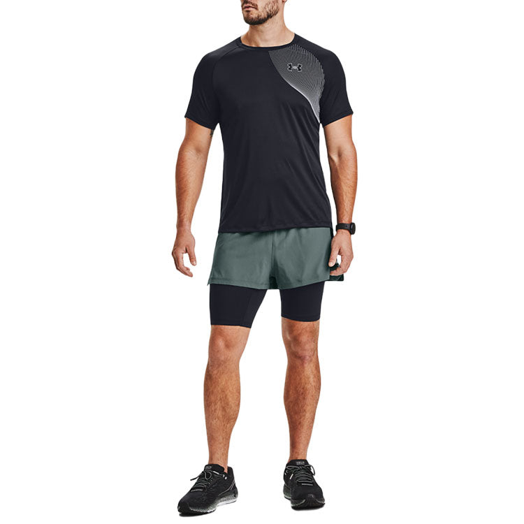 Under Armour RUSH 2-in-1 Running Shorts 'Teal Black' 1350149-424