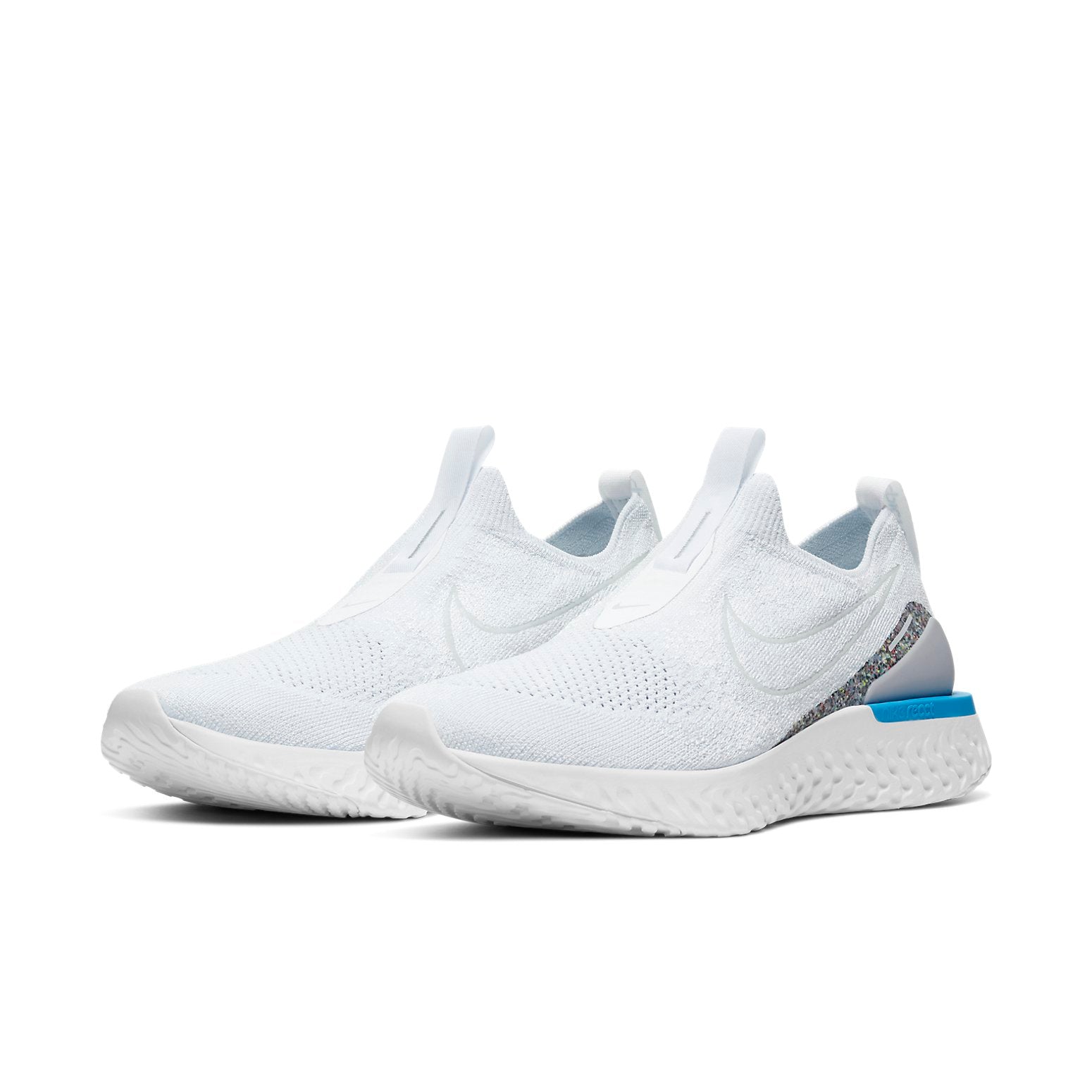 Nike Epic Phantom React Flyknit Sports Shoes White/Blue CK0090-100