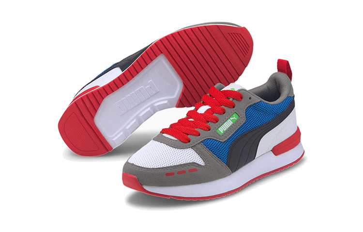 (GS) PUMA R78 Low Top Running Shoes Grey/Black/Blue 373616-05