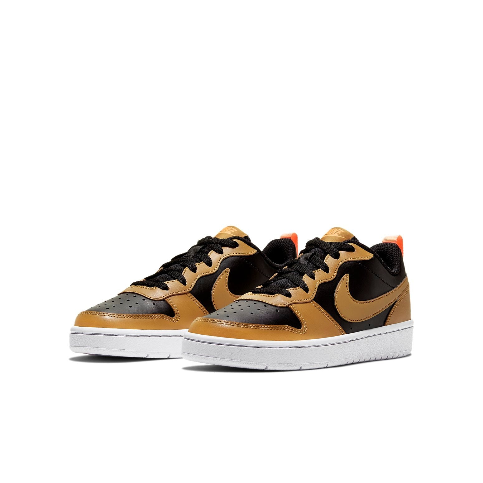 (GS) Nike Court Borough Low 2 'Black Orange White' BQ5448-004