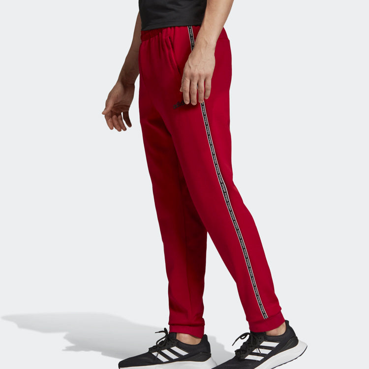 adidas M C90 TP logo Printing Bundle Feet Casual Sports Long Pants Red EJ9676