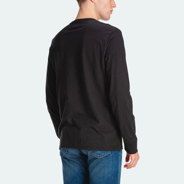 Men's Levis Round Neck Solid Color Long Sleeves Black T-Shirt 29495-0018