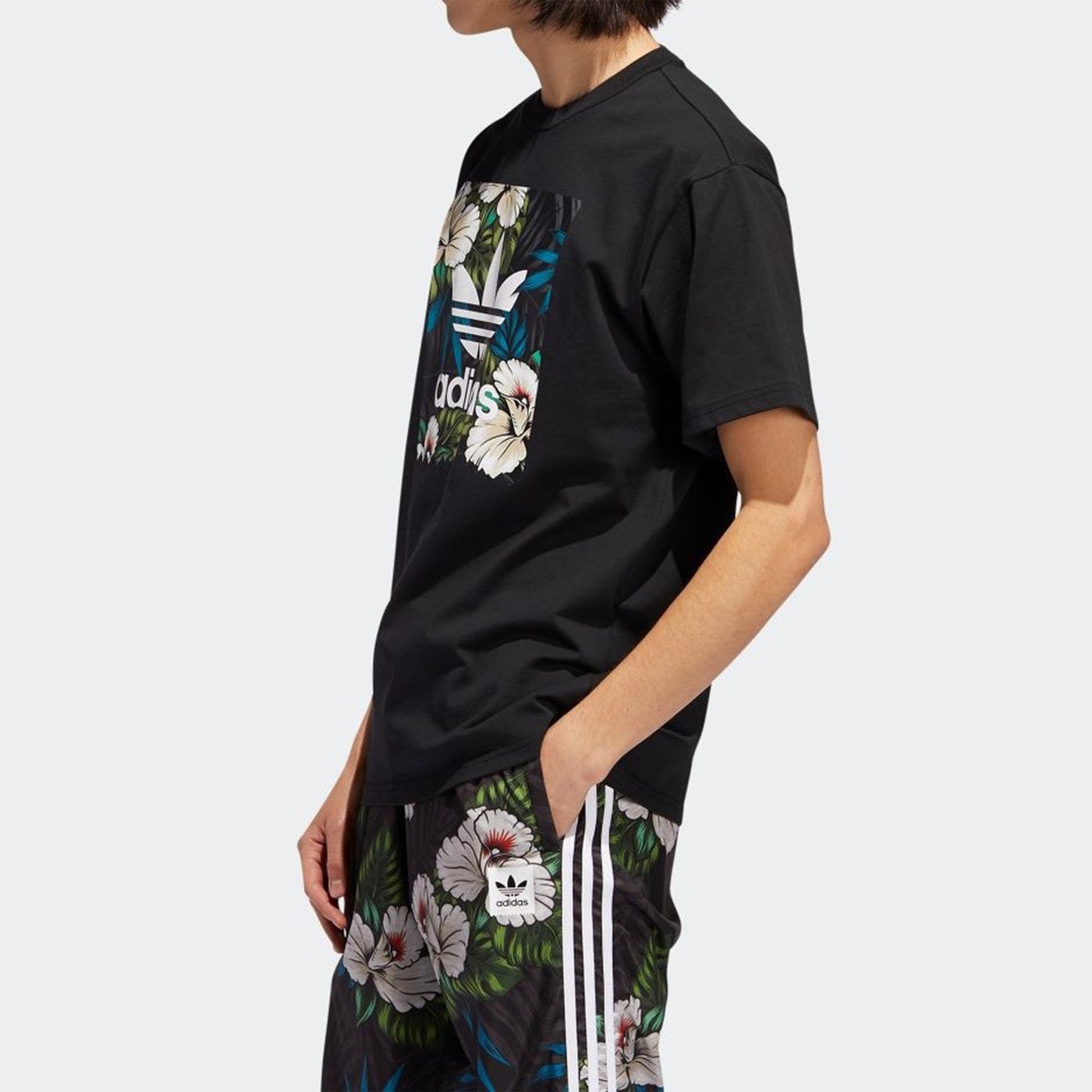adidas originals Flowers Printing Short Sleeve Black EC7360