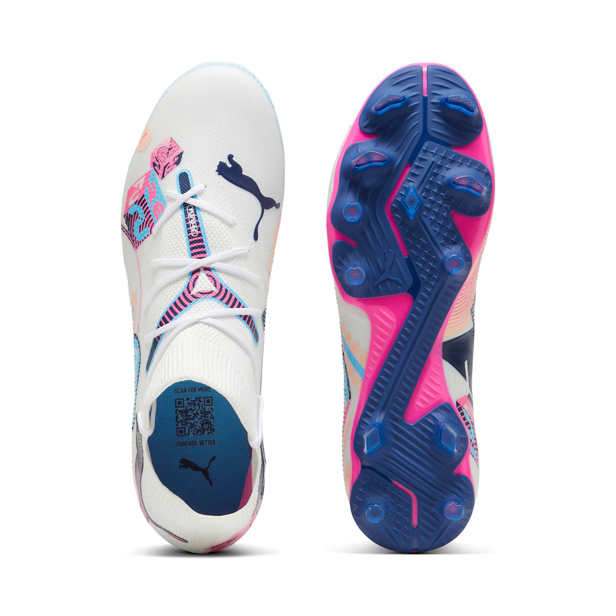 PUMA Future 7 Match Volume UP FG/AG 'White Luminous Blue Pink' 108074-01