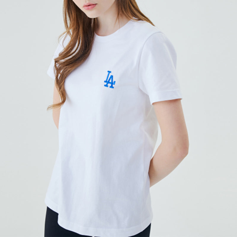MLB La Dodgers Los Angeles Dodgers Big Logo Round Neck Unisex White 31TS03031-07W