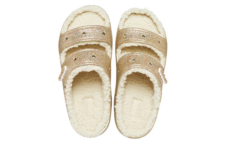 (WMNS) Crocs Classic Cozzzy Glitter Sandals 'Multi Gold' 208124-93S