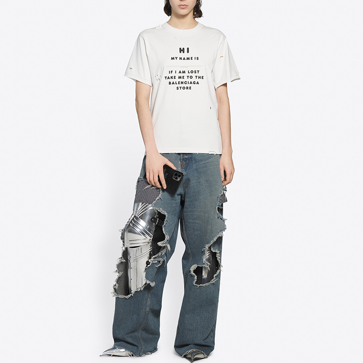 Balenciaga FW21 Logo Printing Tee White 661705TKVF19081
