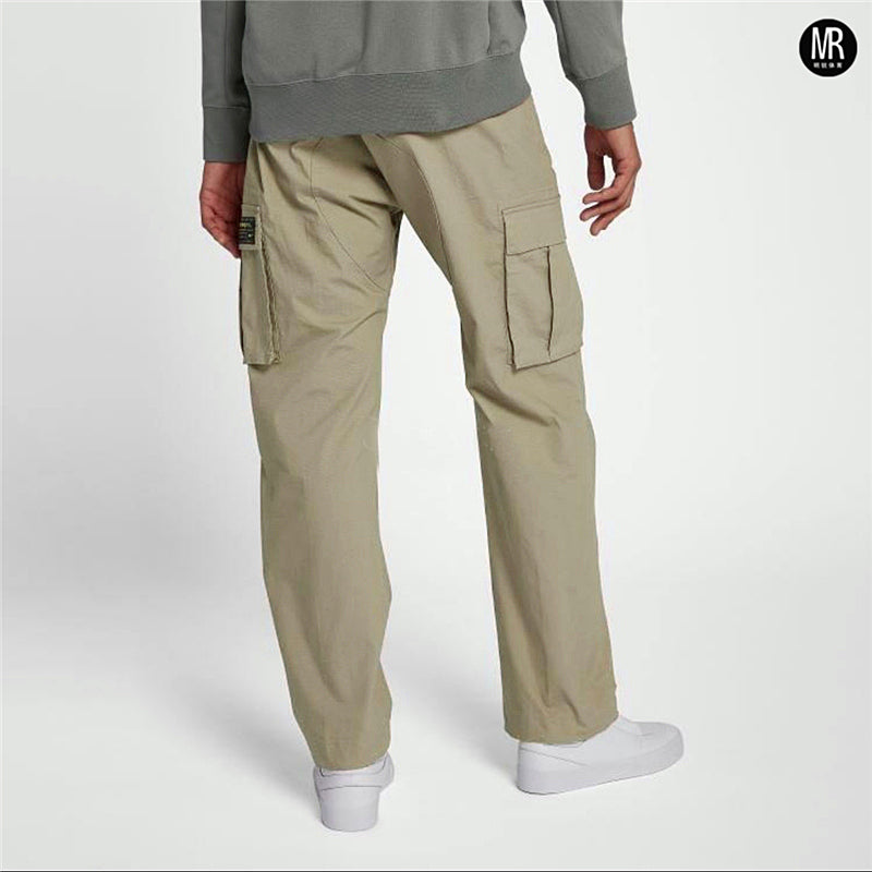 Men's Nike Solid Color Multiple Pockets Loose Cargo Casual Long Pants/Trousers Khaki 916102-235