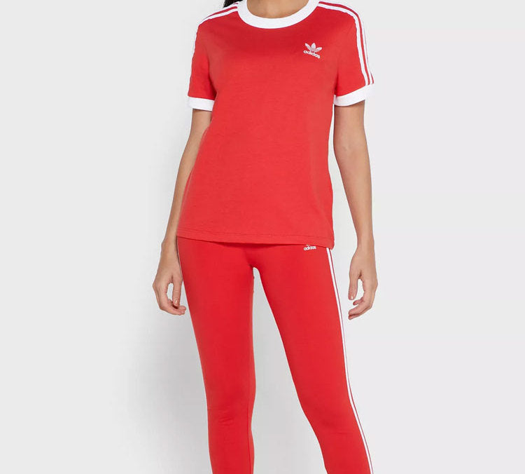 (WMNS) adidas originals 3 STR TEE Sports Short Sleeve Red FM3318