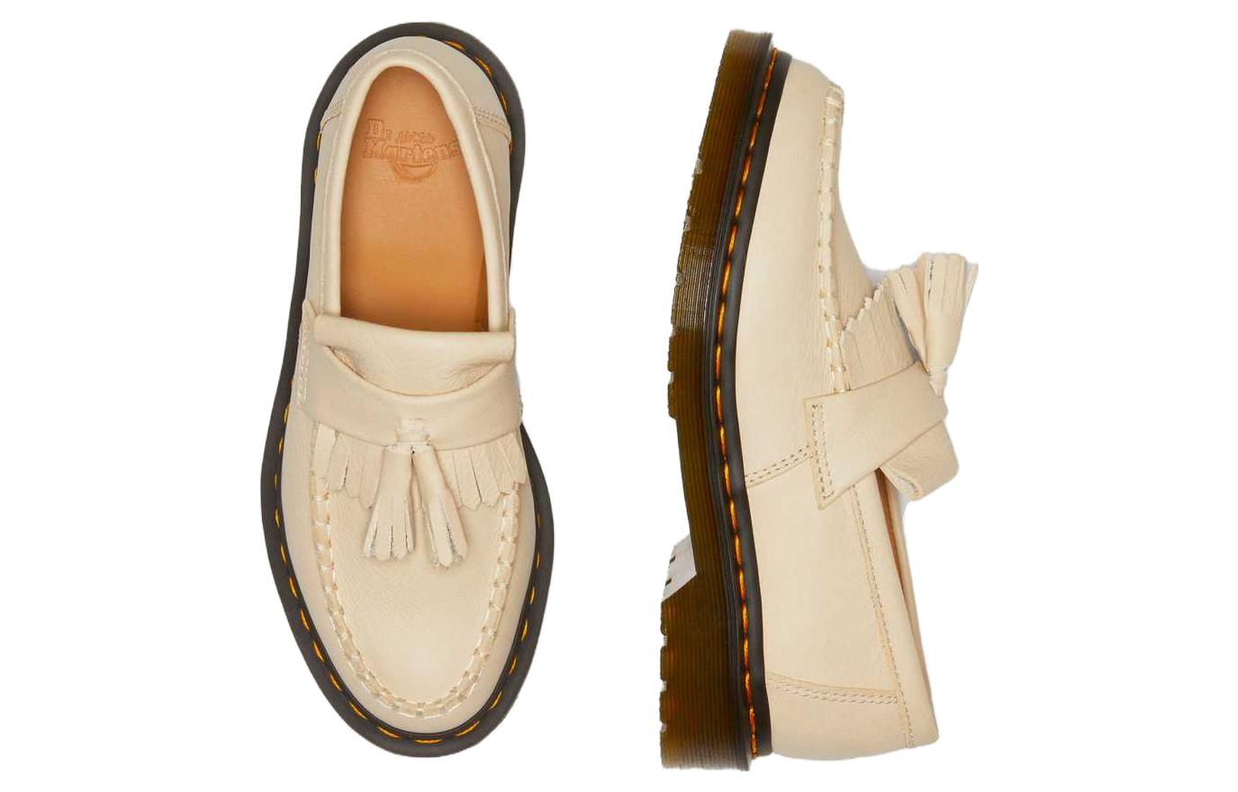 (WMNS) Dr.Martens Adrian Virginia Leather Tassel Loafers 'Parchment Beige' 22760292
