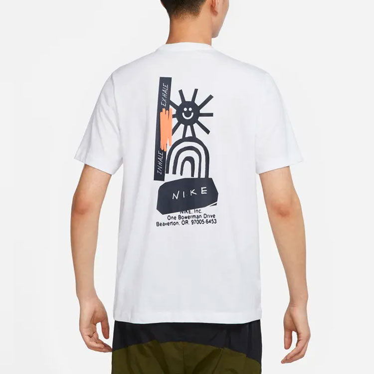 Men's Nike Sportswear Logo Alphabet Printing Round Neck Short Sleeve White T-Shirt DR7810-100