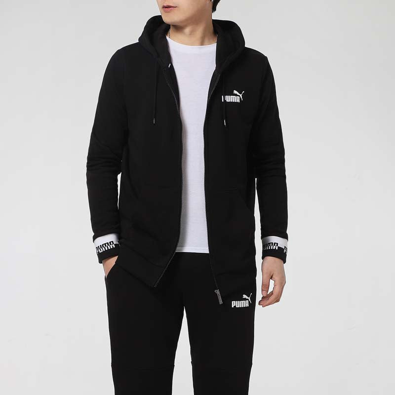 PUMA Amplified Full-Zip Hoodied Jacket 'Black White' 588812-01