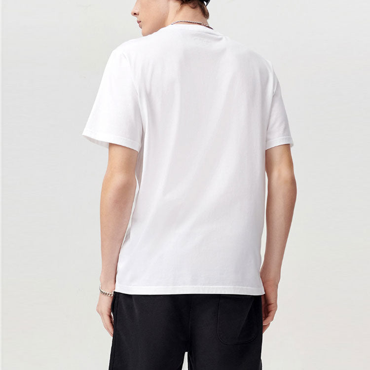 Men's FILA FUSION Logo Printing Round Neck Short Sleeve White T-Shirt T11M121101F-WT