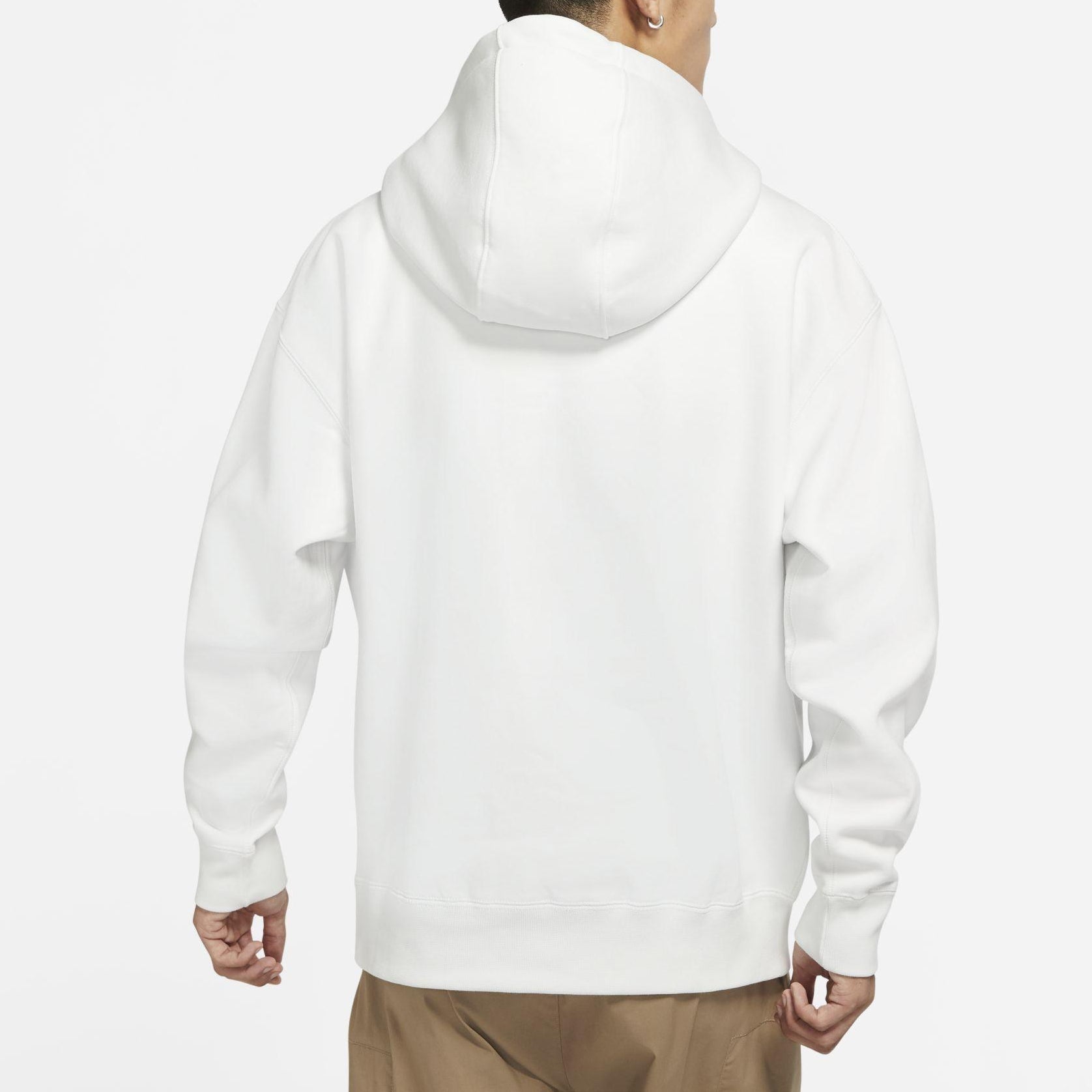 Men's Nike Logo Embroidered Solid Color Fleece Lined Casual White DA0316-121