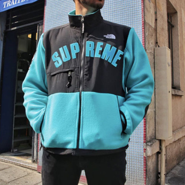 Supreme x The North Face Arc Logo Denali Fleece Jacket 'Black Blue' SUP-SS19-546