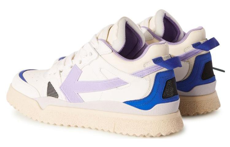 (WMNS) Off-White Sponge Mid-Top Sneakers 'White Blue Purple' OWIA271F23LEA0010136