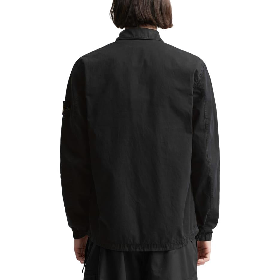 STONE ISLAND Brushed Cotton Canvas Zip Shirt Jacket 'Black' 7815106WN-V0129