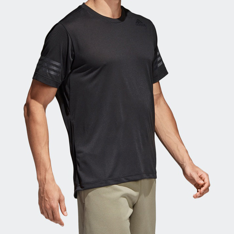 adidas Round Neck Short Sleeve Sports Training Black CW3927