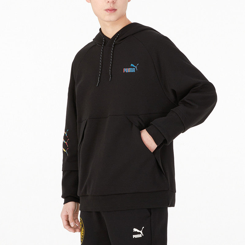 PUMA Logo Pattern Printing Loose Couple Style Black 537016-01