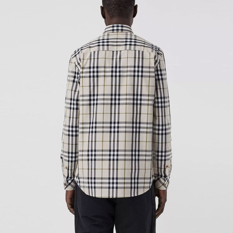 Burberry SS21 Silk Long Sleeve Shirt Men s Brown 80428381