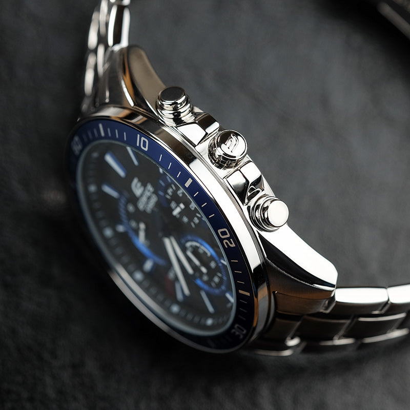 CASIO EDIFICE Waterproof Men Silver/ Mens Blue Analog EFR-552D-1A2VUPR