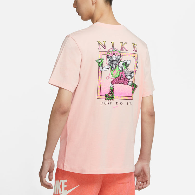 Nike Sportswear Back Printing Sports Short Sleeve Orange DD1285-800