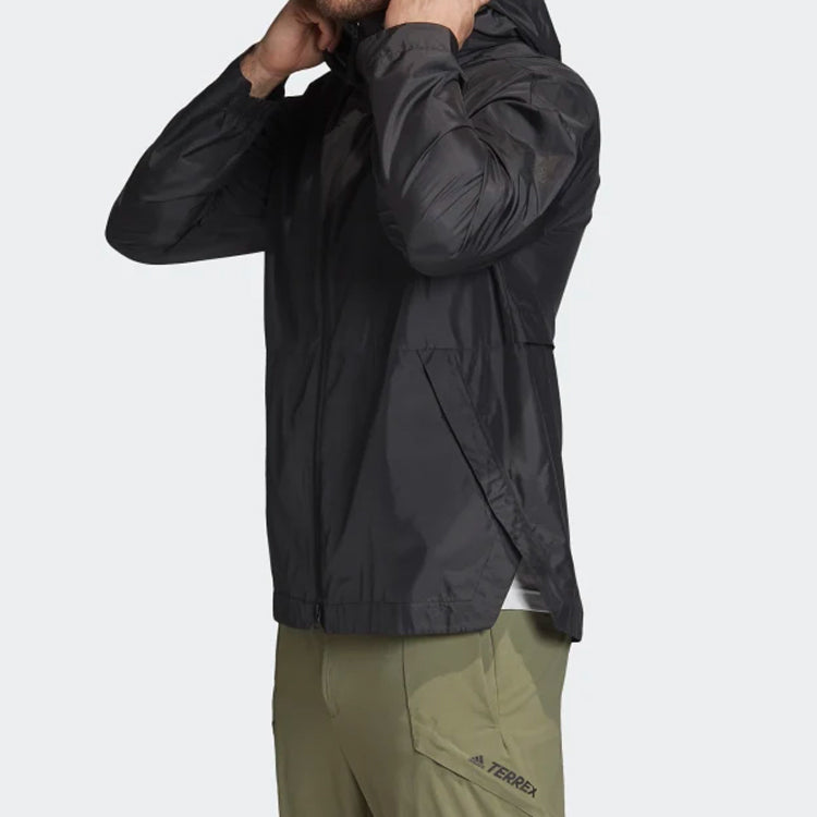 adidas hooded Sports Windproof Jacket Black FI0640