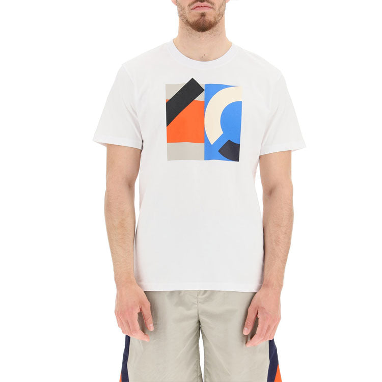 Men's KENZO SS21 Printing Pattern Round Neck Short Sleeve White T-Shirt 5TS0254SJ-01