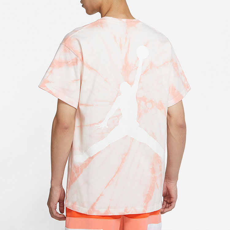 Air Jordan Loose Knit Tie Dye Printing Short Sleeve Orange DQ3903-100