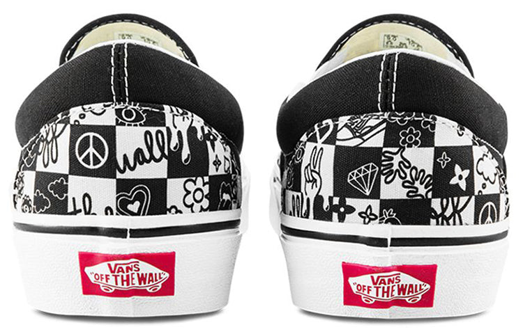 Vans Classic Doodle Checkered Slip-on 'Black White' VN0A5AO86U6